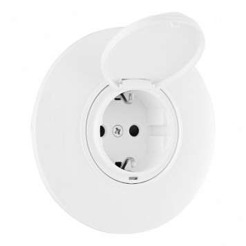 Розетка с заземлением и шторкой, с крышкой Arte Milano SET08-1 SET08-1-41-1 white-2