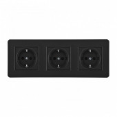 Розетка с заземлением и со шторкой Arte Milano SET16-3 SET16-3-40-1x3 black