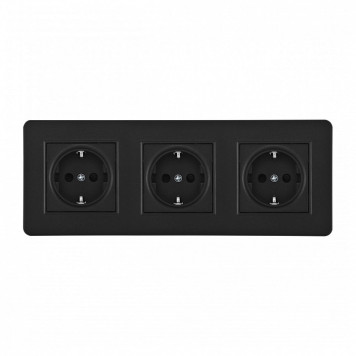 Розетка с заземлением и со шторкой Arte Milano SET16-3 SET16-3-40-1x3 black