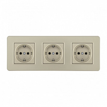 Розетка с заземлением и со шторкой Arte Milano SET16-3 SET16-3-40-1x3 shampan
