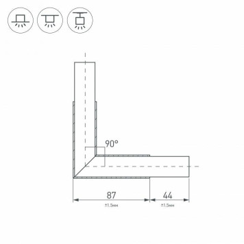 Соединитель угловой L-образный накладной Arlight KLUS 026133-2