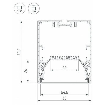 Соединитель угловой L-образный накладной Arlight S-LUX 030139-2
