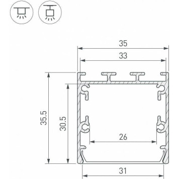 Профиль накладной Arlight SL-LINE 041825-2