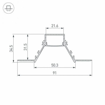 Профиль встраиваемый Arlight FANTOM 052543-3