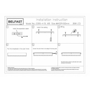 Накладной светильник Belfast Devon 3395-4 BL MB-6
