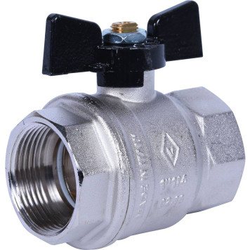 Шаровой кран BUGATTI New Jersey, ручка-бабочка, внутренняя резьба 1 1/4.