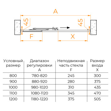 Душевая дверь RGW CL-111 1100-3