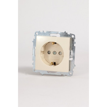 Розетка с заземлением и со шторкой, без рамки Elbi Eleсtriс Zena Vega 609-010300-243-4