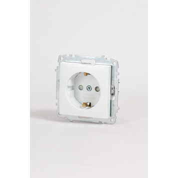 Розетка с заземлением и со шторкой, без рамки Elbi Eleсtriс Zena Vega 609-015600-243-4