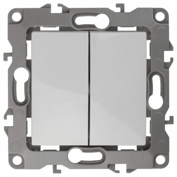 Переключатель двухклавишный без рамки Эра Эра 12 12-1106-01