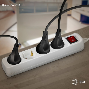 Удлинитель с выключателем Эра U-4es-3m-3x1-5