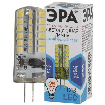 Лампа светодиодная Эра Стандарт LED JC-3,5W-12V-840-G4-1