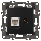 ТВ-розетка и розетка Ethernet RJ-45 без рамки Эра Эра Elegance 14-3110-05