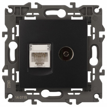 ТВ-розетка и розетка Ethernet RJ-45 без рамки Эра Эра Elegance 14-3110-05