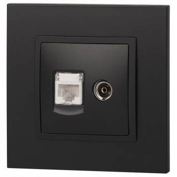 ТВ-розетка и розетка Ethernet RJ-45 без рамки Эра Эра Elegance 14-3110-05-4