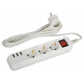 Удлинитель с выключателем Эра  U-3es-1,5m-USB