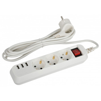 Удлинитель с выключателем Эра U-3es-3m-USB