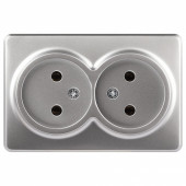 Розетка двойная без заземления Эра Эра Эксперт 11-2202-03