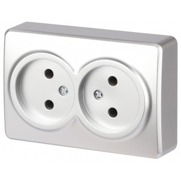 Розетка двойная без заземления Эра Эра Эксперт 11-2202-03-2