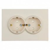 Розетка двойная с заземлением и со шторкой, без рамки Stekker RST16-5114-08 49908