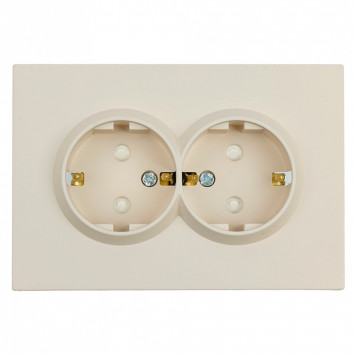 Розетка двойная с заземлением и со шторкой, без рамки Stekker RST16-5114-08 49908