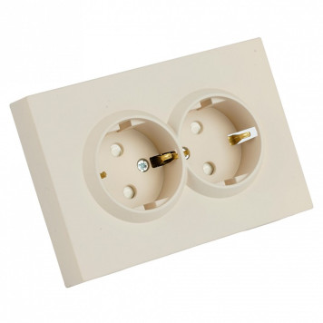 Розетка двойная с заземлением и со шторкой, без рамки Stekker RST16-5114-08 49908-6