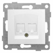 Розетка двойная RJ-12 и Ethernet RJ-45, без рамки Gusi Electric BRAVO С10КТ-001
