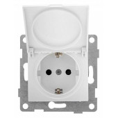 Розетка с заземлением и со шторкой, без рамки с крышкой Gusi Electric BRAVO С10Р91-001