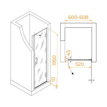 Душевая дверь RGW HO-011 600-4