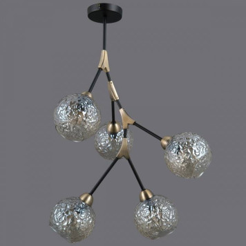 Люстра на штанге ILLUMICO IL0263-5PSQ-79 BK AB-2