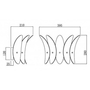 Накладной светильник iLamp Gramercy W15602-2 ANB+CL-1