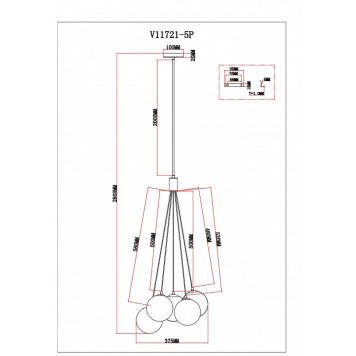 Подвесная люстра Moderli Renny V11721-5P-5