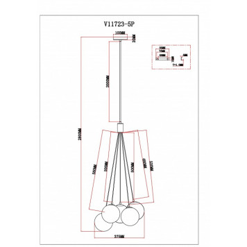 Подвесная люстра Moderli Renny V11723-5P-5