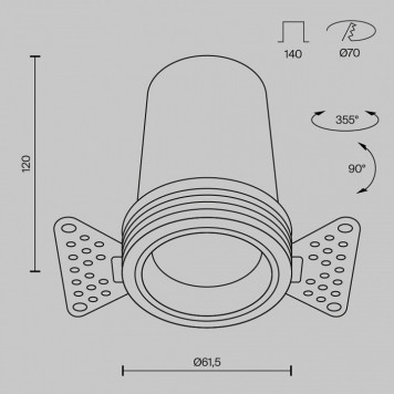 Встраиваемый светильник FOCUS LED DL125-L12-3K-TRS-W-4