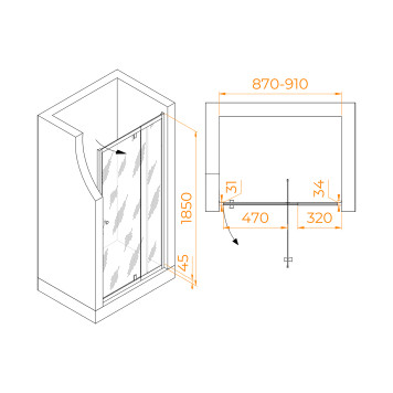 Душевая дверь RGW PA-02B NEW 900-1