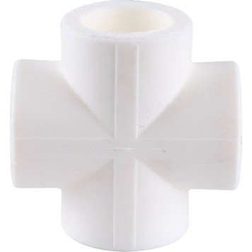Крестовина Kalde для ПП труб d=25 под сварку (белый)-1