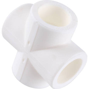 Крестовина Kalde для ПП труб d=25 под сварку (белый)-3
