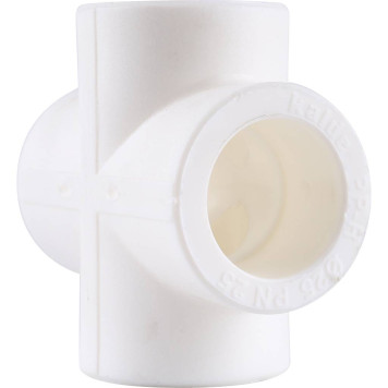 Крестовина Kalde для ПП труб d=25 под сварку (белый)-4