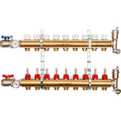 Распределительный коллектор из латуни с расходомерами STOUT 9 выходов (SMB 0473 000009)