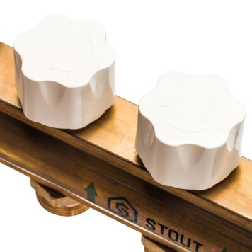 Распределительный коллектор STOUT из латуни с расходомерами на 9 выходов.-5