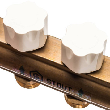 Распределительный коллектор STOUT из латуни с расходомерами на 12 выходов-5