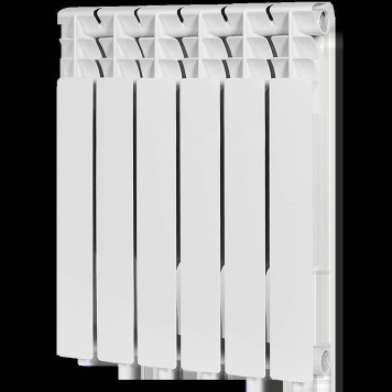 Радиатор алюминиевый ROMMER Optima 500 6 секций боковое подключение (RAL9016) RAL-0210-050006 (RAL-0210-050006)-1