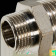 Переходной никелированный ниппель STOUT НН 1/2X3/8