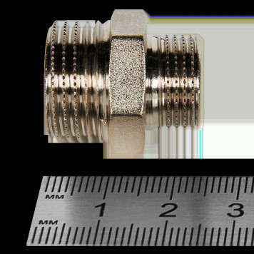 Переходной никелированный ниппель STOUT НН 1/2X3/8-2