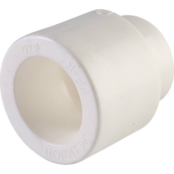 Переходная муфта Политэк 40х20 для сварки полипропиленовых труб (белая)-1