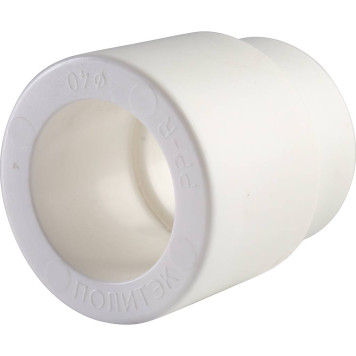 Переходная муфта Политэк 40х25 для сварки полипропиленовых труб (белая)-2