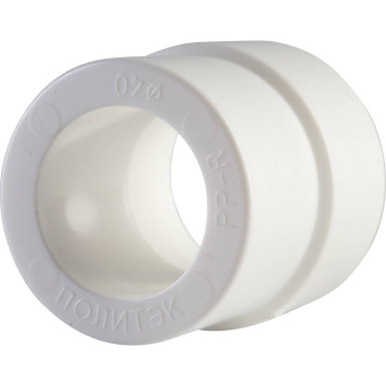 Переходная муфта Политэк 40х32 для сварки полипропиленовых труб (белый)-4