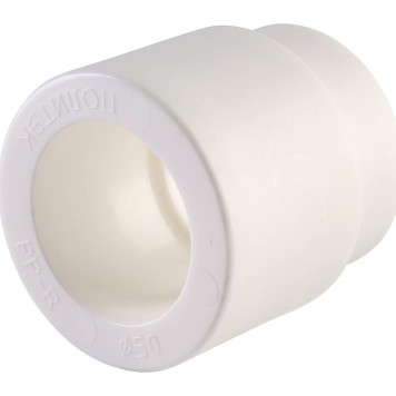 Муфта переходная Политэк 50х32 для полипропиленовых труб под сварку (белая)-1