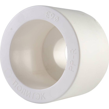 Переходная муфта Политэк 63х25 для сварки полипропиленовых труб (белая)-5