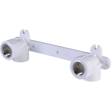 Настенный комплект Политэк 20х1/2 для смесителя полипропиленовых труб под сварку (белый)